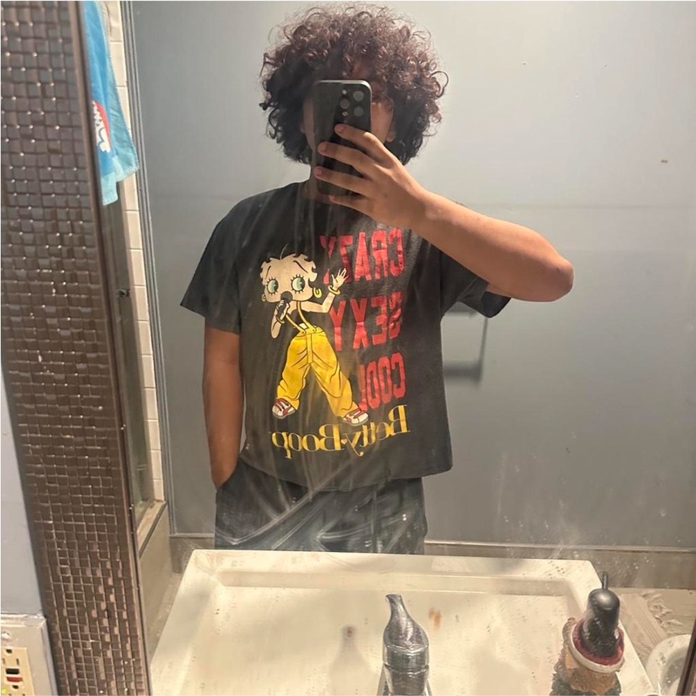 Betty Boop Black and Yellow Graphic Tee